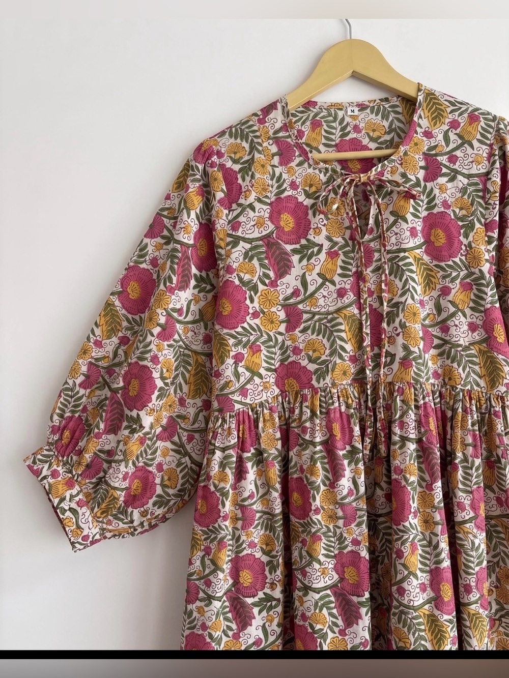 NWT Indian Hand Block Printed Cotton Dress